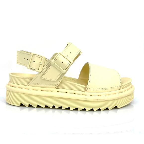 Dr. Martens Voss Mono Sandals Toile Cream Monochrome Pastel Yellow Soft Girl 9 - Picture 6 of 13